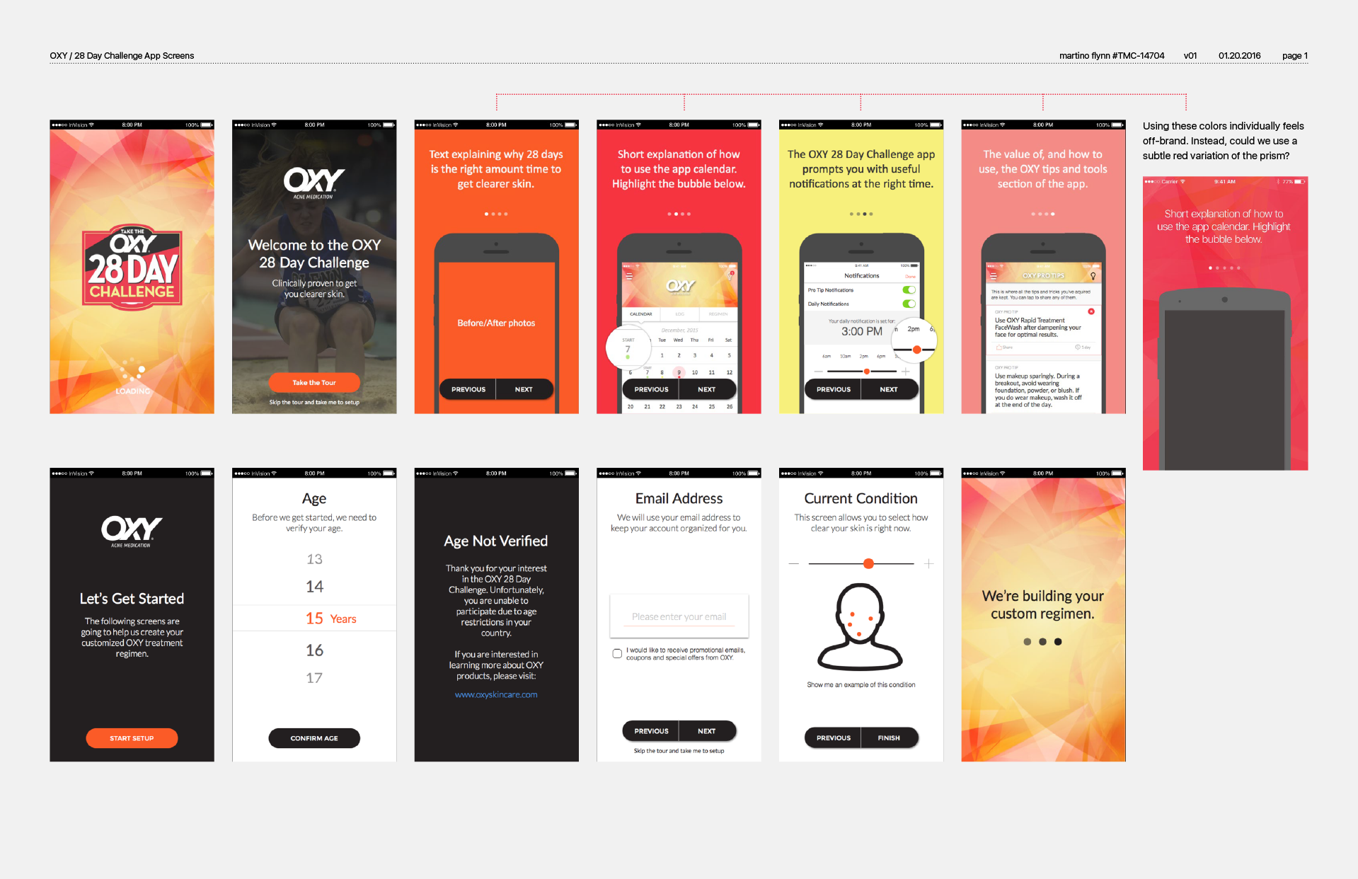 App UX Screens
