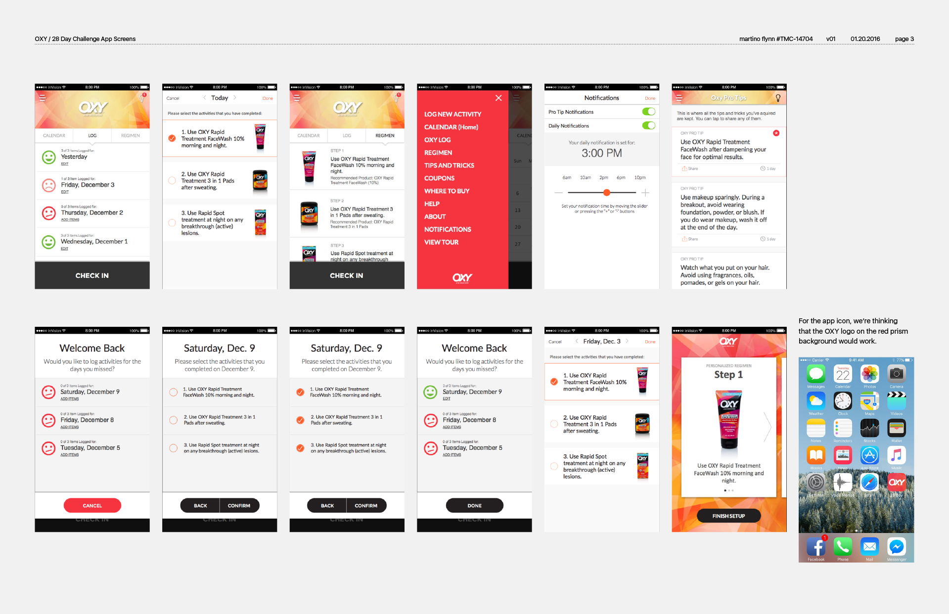 App UX Screens