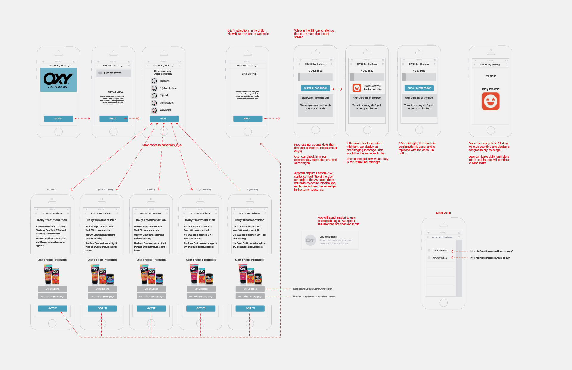App UX Wireframes