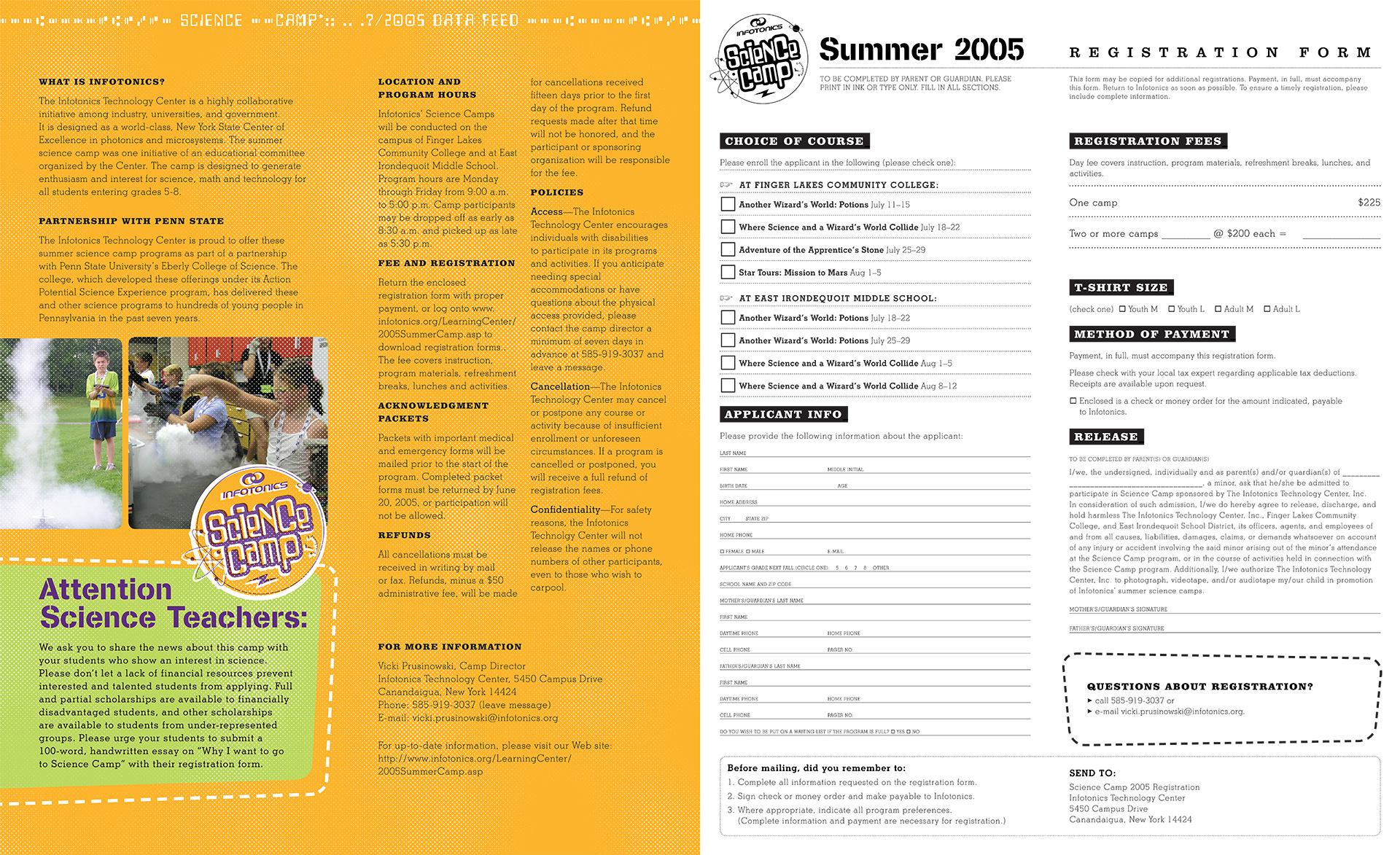 Science Camp Brochure