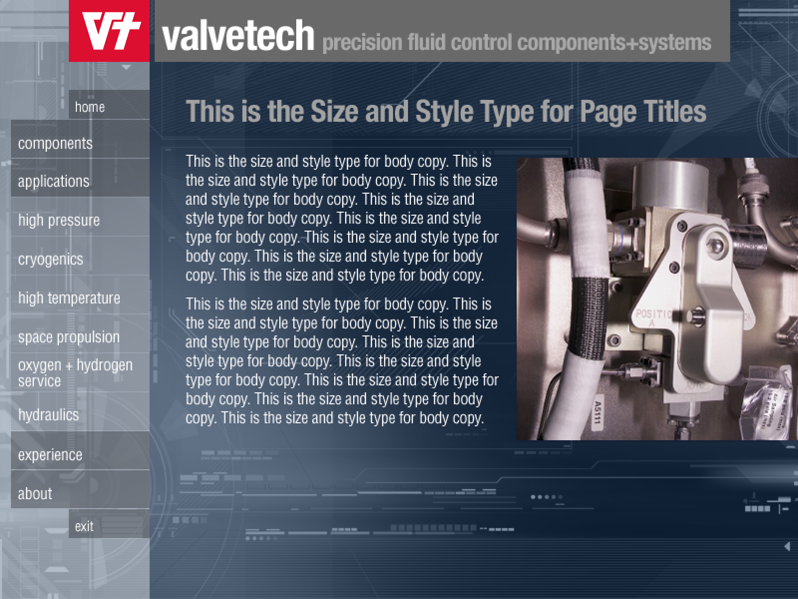 Valvetech Interface